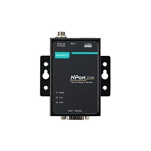 Image of Moxa NPort 5110A - 1 Port Device Server, 10 /100 Ethernet, RS-232, DB9 Male, 0 to 60C Operating Temperature