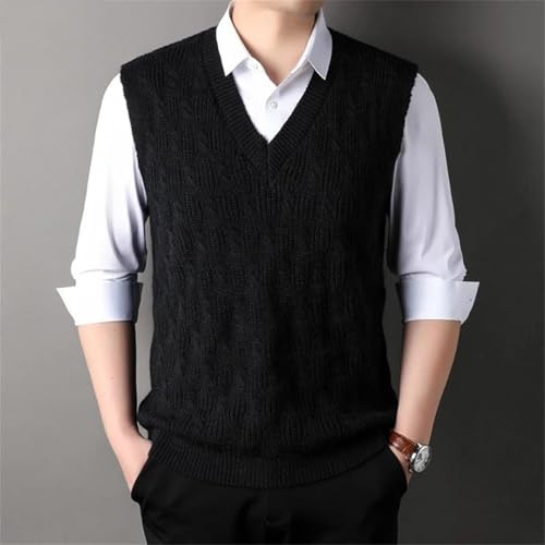 Men's V Neck Solid High End Fashion Sleeveless Wool Knit Sweater Vest for Casual Occasions Tank Tops2