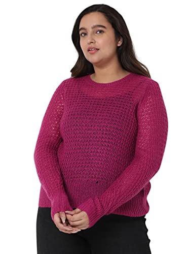 Image of Vero Moda Curve Women's Acrylic Round Neck Pullover