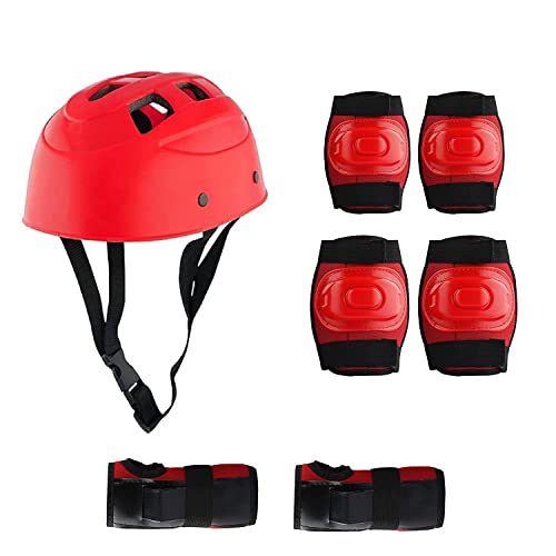 FACTO POWER Skating Guard, Protective Skating Guard Kit | Skate, Cycling, Running Protection Set | Multi Sport Gear for Children Age 8-12 Years (Size : M) (Color : Red) (Helmet Type : PVC) (B0CJY84BZT) Amazon Price History, Amazon Price Tracker