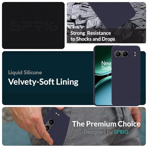 Image of SPRIG Compatible with OnePlus Nord 4 Premium SilkTone Back Cover Drop Tested Shock Proof Mobile Case for Men, Women, Boys and Girls with Camera Protection (Midnight Blue)