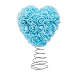 Risveglio Adorno decorativo con forma de corazón para el día de San Valentín, boda, material de espuma con base de resorte, centro de mesa morado