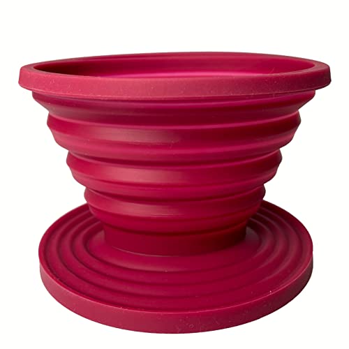 Image of Attsky Collapsible Pour Over Coffee Dripper for Camping, 2-Pack, Red | Reusable Silicone Filter Holder for Travel & Backpacking, Brews 2+ Cups, Single-Cup Brewer, Compact Camp Coffee Maker Kit