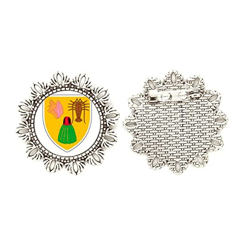 Broche de plata de las Islas Turcas y Caicos insignia medium que no daña tus prendas finas