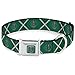 Dog Collar Seatbelt Buckle Harry Potter Slytherin Crest Plaid Greens Gray 20 to 31 Inches 1.5 Inch Wide