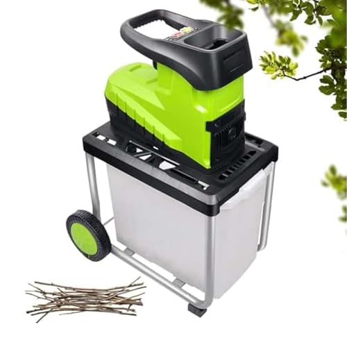 CUTANGELAR Trituradora De Madera Eléctrica, 2800W Trituradora De Jardín Con Diámetro De Corte 45mm, Bolsa Removible 60L, Cuchillas De Acero Reversibles, Para Trabajo Eficiente En Jardín.