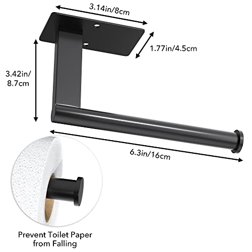 Matte Black Toilet Paper Holder - Toilet Roll Holder Self-Adhesive, Toilet Paper Roll Holder No Drilling, Stainless Steel Toilet Tissues Holder For Kitchen And Bathroom #TOP3
