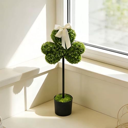 Faux Boxwood Shrub - 75cm Potted Greenery for Living Room Shelf or Entryway, Low-Maintenance, Lifelike Decoration (2 Pack)