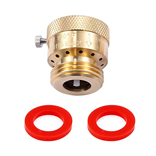 Image of Litorange 1 Pack Brass 3 /4 inch Inch GHT Hose Bibb Connector Backflow Preventer Vacuum Breaker