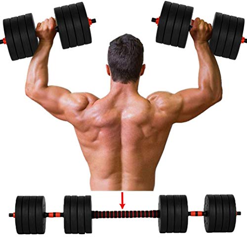 Barbell Set Of 2 Adjustable Barbell Lifting Dumbells Weight Set With Connecting Rod Used As Barbells for Home Gym Equipment Workouts Strength Exercise Training Free Weights for Women And Men 110 LB