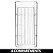 mDesign Plastic 4-Section Food Packet Organizer - Storage for Kitchen, Pantry, Cabinet, or Countertop - Organization for Spice Packets, Hot Chocolate, Seasoning Pouches, Ligne Collection, Clear