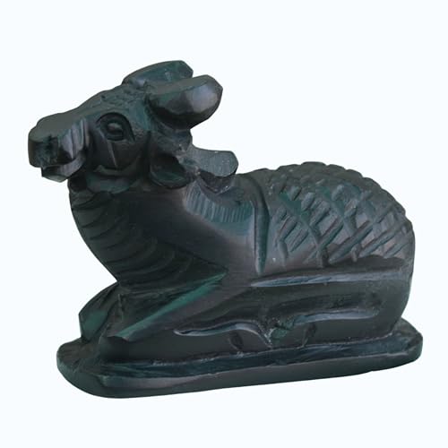 Estatua Nandi de Piedra Húmeda para Decoración y Puja