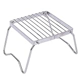 REDCAMP Portable Mini Camping Grill 304 Stainless Steel, Folding Campfire Grill for Backpacking...