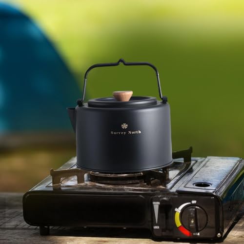 Bouilloire de camp 1 L compacte - Théière extérieure de randonnée sur cuisinière - 4