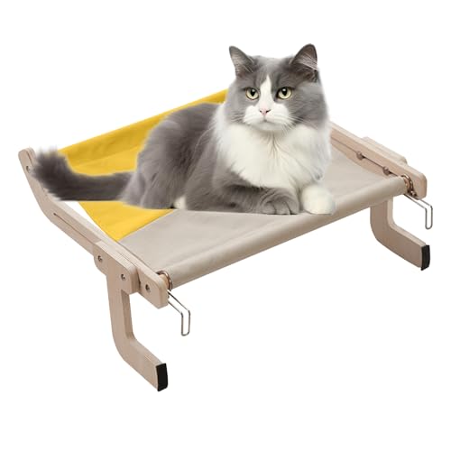 Hamaca para gatos para ventana, cama interior para gatos, percha ajustable para alféizar, cama cómoda, asiento para gatos grandes y gatitos