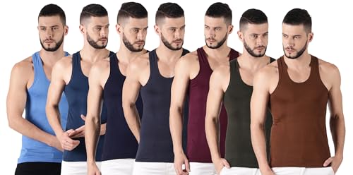 Image of Dollar Lehar Men Combed Cotton Round Neck Vest -Colour May Vary