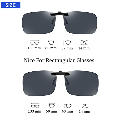 Clip On Sunglasses Polarized 3 PACK Over Prescription Glasses Unisex Compact Fit Non-Flip Up3
