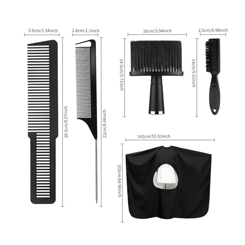 Kit coiffure professionnel 5 pièces avec cape noire et peignes - 2