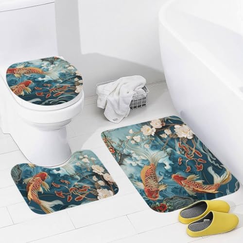 Alfombrillas de baño antideslizantes con diseño de peces para un aseo familiar e infantil 3