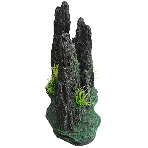 Penck Large Aquarium Mountain View Stone Ornament Resin Aquarium Décor Rocks Hiding Cave Landscape Artificial Fish Tank Decoration #TOP3