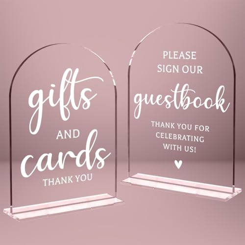2 Pcs Wedding Sign Decor, Ceremony Sign, Wedding Sign for Reception & Event Party,Bridal Shower Decorations, Wedding Table Sign Accessories for Anniversary and Event 5x7 Inch