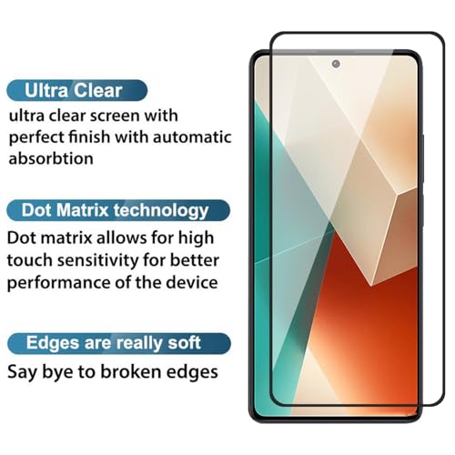 Image of POPIO Military-Grade Gorilla Tempered Glass for Redmi Note 13 / Redmi Note 13 Pro | 9H Hardness, Edge-to-Edge, Bubble-Free