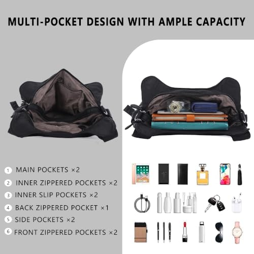 Angel Kiss Sac a Main Portés épaule Femme Grand Sac à Bandoulière Souple En Cuir PU Hobo Sacs Fourre Tout Femme – vue 4
