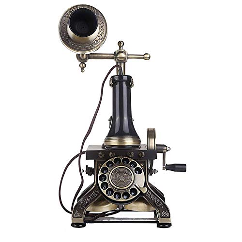 XLJLKJDS Antyczny telefon domowy, telefony Wieża Eiffla z przewodem i tarczą retro w stylu europejskim antycznym, stary styl Vintage Retro Dial Phone