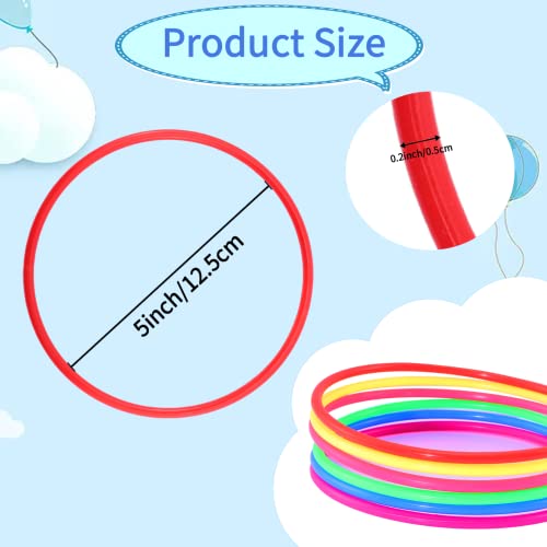 24 PCS Plastic Toss Rings,Ring Toss Game for Kids,Outdoor Toss Rings for Speed and Agility Practice Training Games,Multicolor Training Rings Carnival Rings Garden Backyard Outdoor Games (5 inch) by Colleni - Image 3