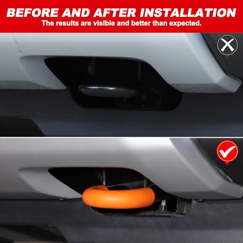 DIYUCAR Auto Front Abschlepphaken Abdeckung Kompatibel mit Ford Ranger 2023 2024 2025 2026 Frontstoßstange Abschlepphaken Schutz Abdeckung Gummi Anhängerkupplung Abdeckung Außenzubehör (Orange)