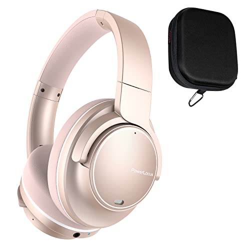 PowerLocus Casque à Réduction de Bruit Active (ANC), Casque Bluetooth sans Fil Over-Ear, Casque Audio, 70H de Jeu, Basses Profondes Hi-FI, Pliable avec Micro pour Téléphones/Ordinateur Portable/PC