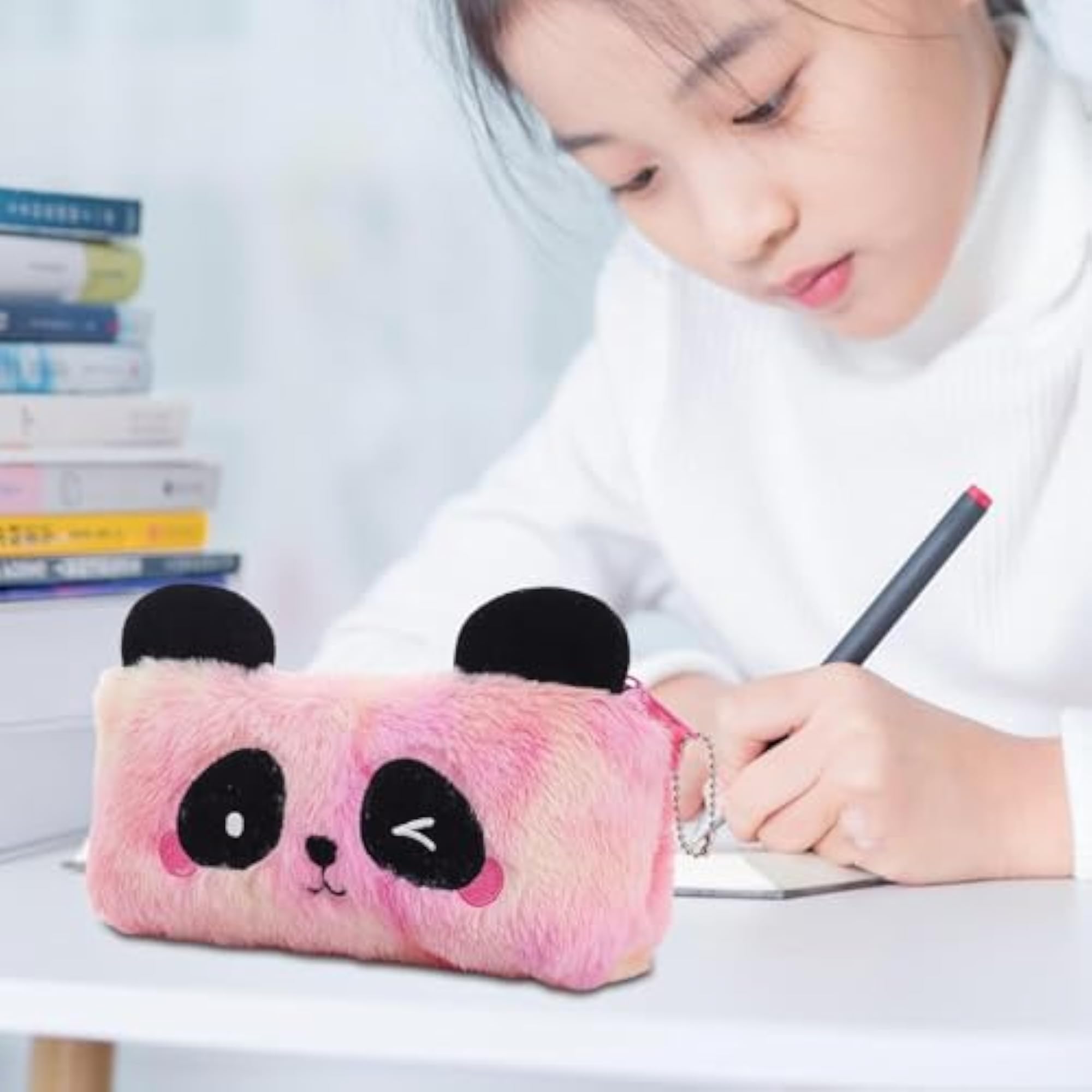 2x Plush Pencil Case Novelty Lightweight Bag for Kids