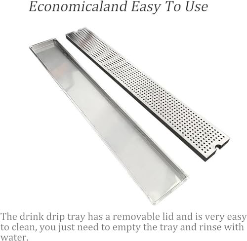 Bandeja de goteo de acero inoxidable rectangular de 31 pulgadas para kegerator de barra 3