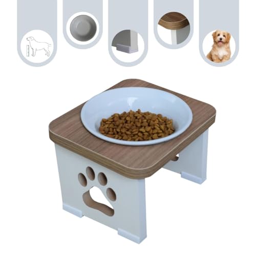 Comedouro Elevado Cachorro Pet MDF - Porcelana