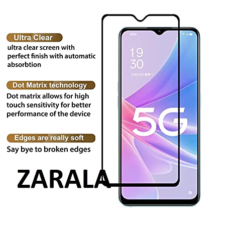 Image of ZARALA Tempered Glass Screen Protector Compatible for OPPO A58 5G (Black) with Edge to Edge Coverage and Easy Installation kit (OPPO A58 5G)