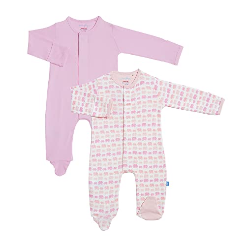 Image of Magnetic Me Simply (2 Pack) Footie Pajamas 100% Organic Cotton Baby Sleepwear Quick Magnetic Fastener Sleeper