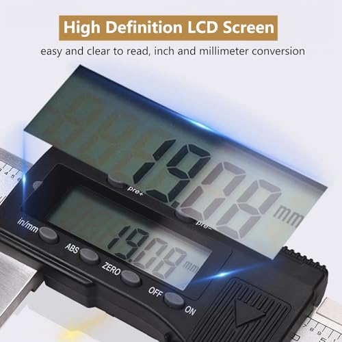 Calibrador digital de mordaza larga de amplio rango 0-600 mm/24 pulgadas, herramienta de medición de diámetro interior/exterior de acero inoxidable con pantalla LCD, calibrador electrónico vernier e