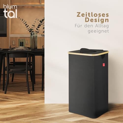 Blumtal Pflandflaschen Sammelbehälter 100L - Pfandflaschen Tasche für Bambus Pfandflaschen Organizer - Pfandflaschen Behälter - Leergut Sammelbehälter mit Loch- Pfandflaschen Sammelbehälter Schwarz