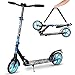 VOKUL Scooter Faltbarer Kick Scooters für Jugendliche & Erwachsene ab 12 Jahren, Tretroller Big Wheel Scooter 205 MM | Cityroller Höhenjustierbar | Stoßdämpfer | Umhängegurt | Kapazität Bis 220lbs