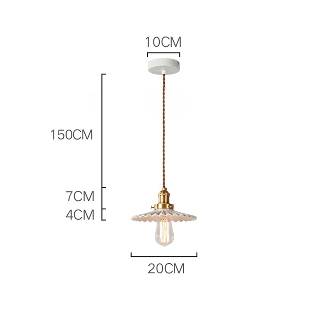 Lámpara colgante de cerámica Blanca con pantalla plisada de Un Solo cabezal, minilámpara de techo E27, Ideal para cocina, Sala de estar, dormitorio, decoración del hogar.