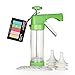 Clear Cookie Press Gun Kit with 16 Discs and 6 Icing Tips for DIY Biscuit Maker and Decoration by Valuetools(Green)