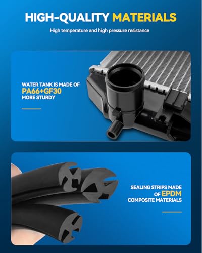Image of PHILTOP Core Radiator Compatible with 1998-2002 Ram 1500 5.9L 1998-2002 Ram 2500 /3500 V8(w /Old Body Style) Transmission Oil Cooler Included
