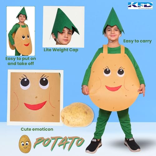 Image of Kaku Fancy Dresses Fruit and Vegetable Costume Paper Cutout with Cap For Kids | Healthy Food Costume For Boys & Girls (Tracksuit Not Included)