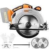 SXBSXB Circular Saw for DeWalt 20V Max Battery, 7-1/4-Inch Blade, 8000 RPM, Brushless Cordless Circular Saw Kit for Cutting Wood PVC (Battery Not Included)