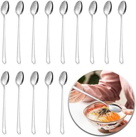 12 Latte Macchiato Löffel - Edelstahl, 19,5cm Für Hohe Gläser