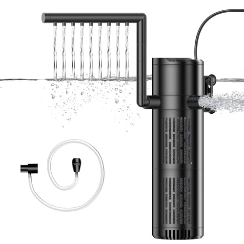 Filtro Acquario Interno, 12W Flusso Regolabile Filtro per Acquario 800 L/H, Pompa Acquario per Acquari da 30 a 200L