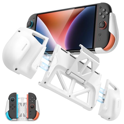 TRANSNOVO Magnetic Grip Case for Switch 2 2025, Detachable Joycon Ergonomic Grips, Hard Shell Cover with Adjustable Stand, 5 Game Card Slots for Switch 2 Accessories, Shockproof & Anti-Scratch by TRANSNOVO - Used condition - US$21.97