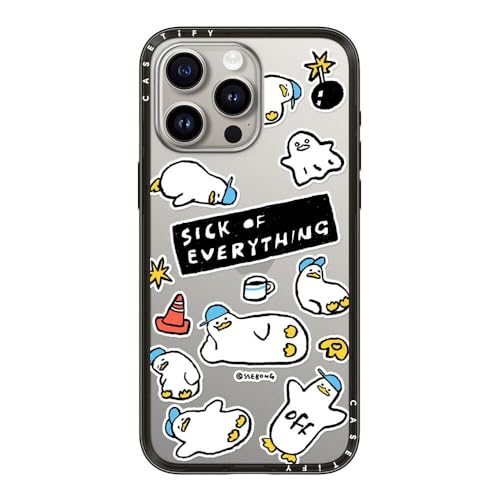 CASETiFY �R���p�N�g iPhone 15 Pro Max �P�[�X [���^�y��/�ϏՌ�/�ČRMIL�K�i] - Ori Stickers - �N���A �u���b�N