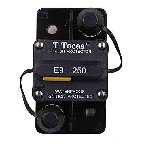 Image of 250 Amp Circuit Breaker with Manual Reset High Amp (No Manual Button Disconnect), Waterproof, Flush-Mount Circuit Breaker (250a)