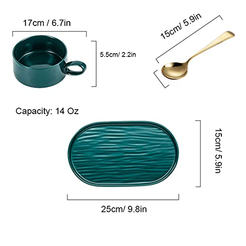 14 Oz Caneca De Sopa Soup Bowls Com Alças, Conjunto De Pratos Cerâmicos Para Café Da Manhã Para Sand